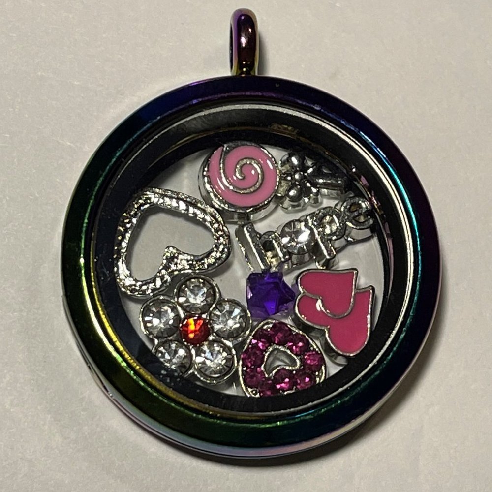 HOPE HEARTS Floating Memory Locket w/ Necklace NEW!!